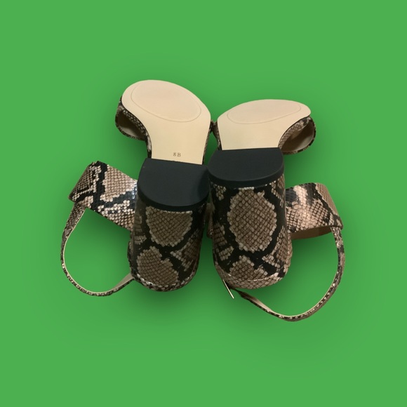 SOLD Cole Haan Avani City Snake Leather Heel Sandals - Picture 3 of 4